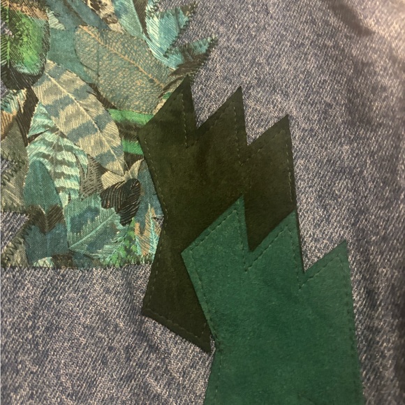 Vintage Denim Jacket with suede fringe patches and silver accent - Picture 9 of 9